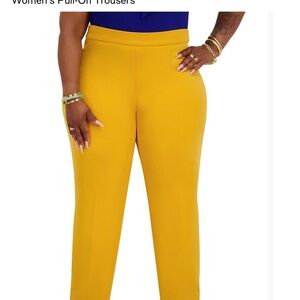 Kasper Women's Vibrant Yellow Pull-On Trousers